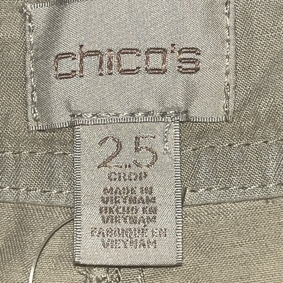 Chico's women’s Tan Lightweight linen Blend ankle pants size 2.5 equal to 14 - Picture 6 of 8